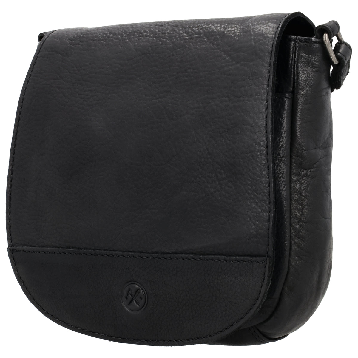 Satteltasche 20 x 19,5cm in Schwarz mit Überschlag und Reißverschluss - leder-accessoires.com