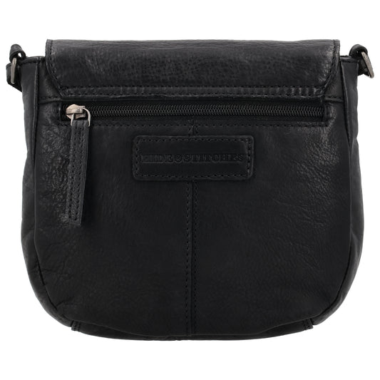 Satteltasche 20 x 19,5cm in Schwarz mit Überschlag und Reißverschluss - leder-accessoires.com