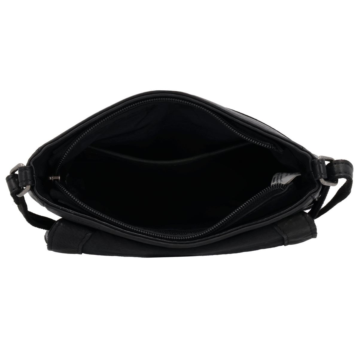 Satteltasche 20 x 19,5cm in Schwarz mit Überschlag und Reißverschluss - leder-accessoires.com