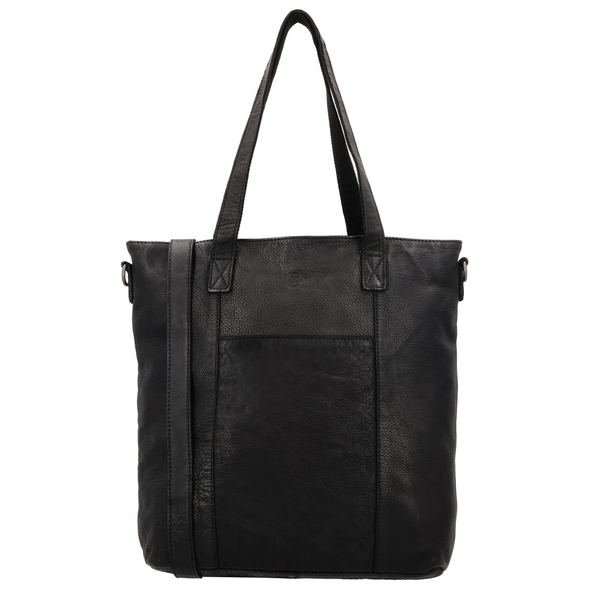 Ledershopper Schwarz 39x37cm – Große Damen Tasche aus Vollrindleder - leder-accessoires.com