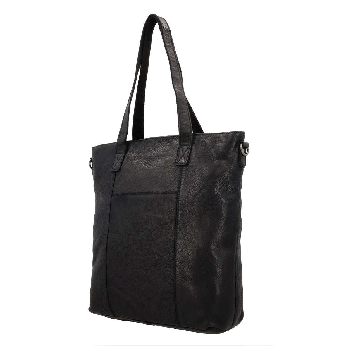 Ledershopper Schwarz 39x37cm – Große Damen Tasche aus Vollrindleder - leder-accessoires.com