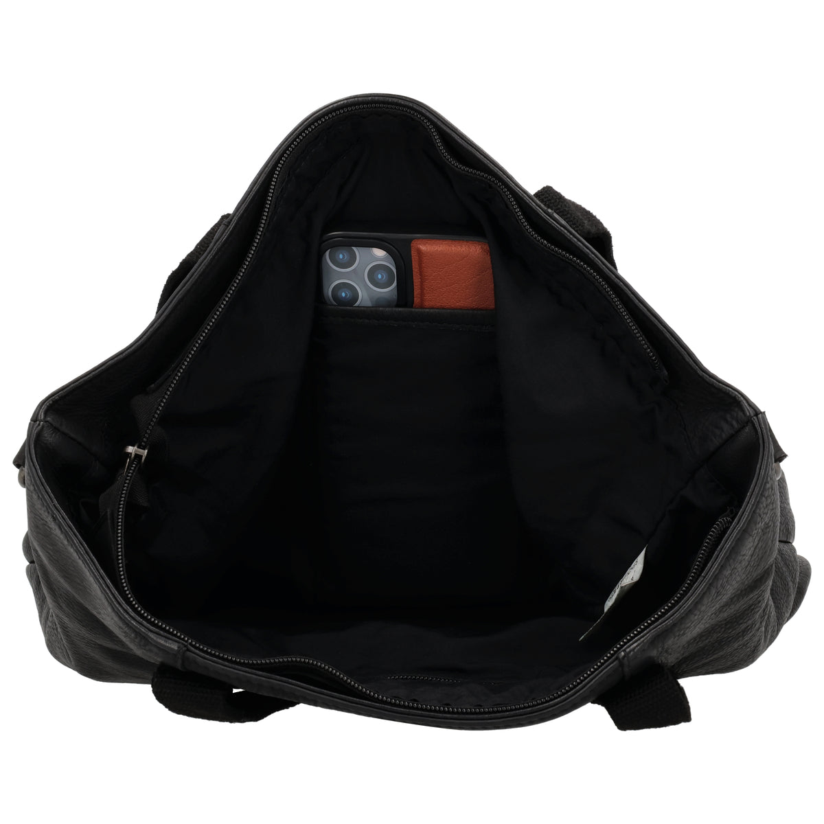 Ledershopper Schwarz 39x37cm – Große Damen Tasche aus Vollrindleder - leder-accessoires.com