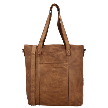 Ledershopper Cognac 39x37cm – Eleganter Damen Shopper aus Leder - leder-accessoires.com