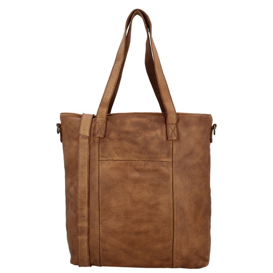 Ledershopper Cognac 39x37cm – Eleganter Damen Shopper aus Leder - leder-accessoires.com