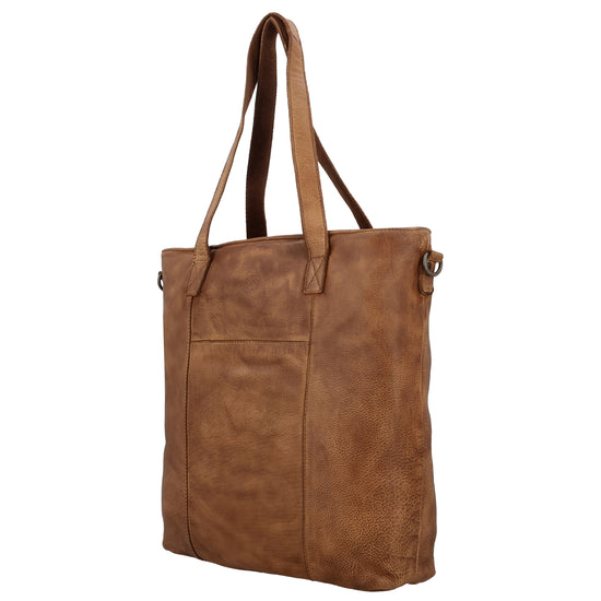 Ledershopper Cognac 39x37cm – Eleganter Damen Shopper aus Leder - leder-accessoires.com
