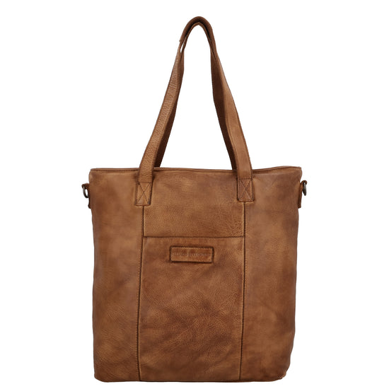 Ledershopper Cognac 39x37cm – Eleganter Damen Shopper aus Leder - leder-accessoires.com