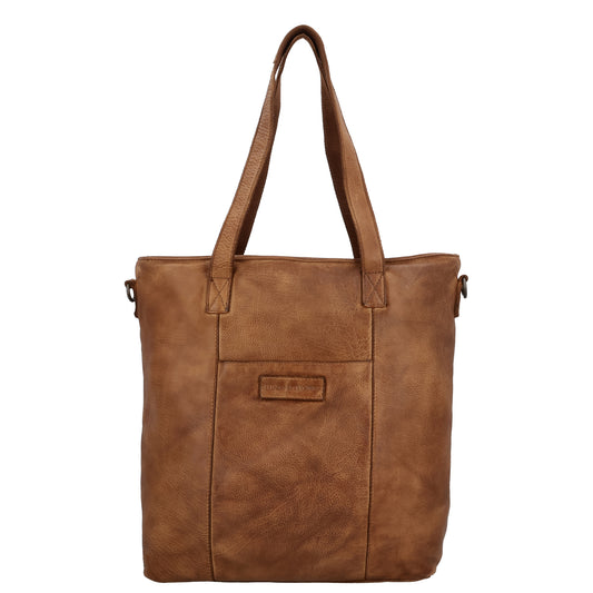 Ledershopper Cognac 39x37cm – Eleganter Damen Shopper aus Leder - leder-accessoires.com