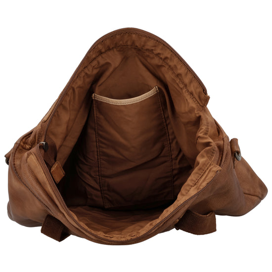 Ledershopper Cognac 39x37cm – Eleganter Damen Shopper aus Leder - leder-accessoires.com
