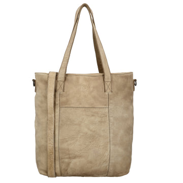 Ledershopper Sand 39x37cm – Damen Shopper aus Vollrindleder - leder-accessoires.com