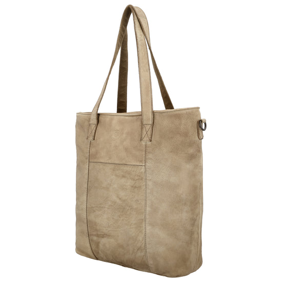 Ledershopper Sand 39x37cm – Damen Shopper aus Vollrindleder - leder-accessoires.com