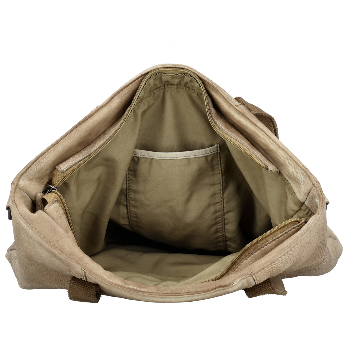 Ledershopper Sand 39x37cm – Damen Shopper aus Vollrindleder - leder-accessoires.com