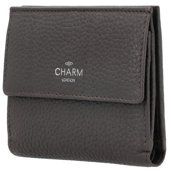 Lederbörse 10,5x9cm im Hochformat in Braun mit Druckknopf - leder-accessoires.com