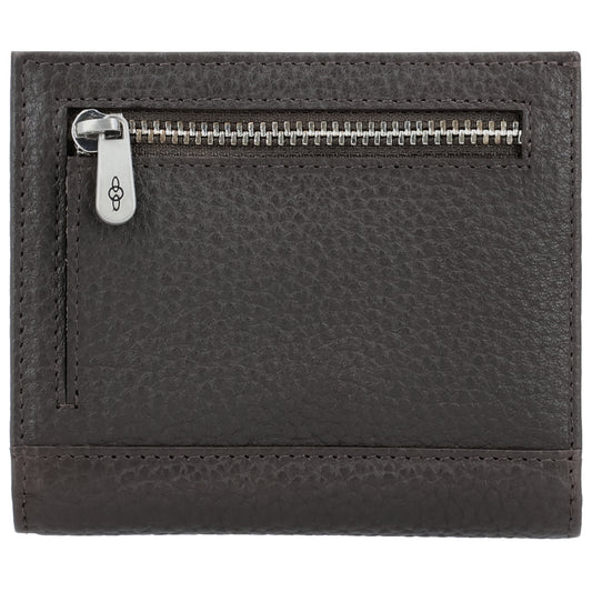 Lederbörse 10,5x9cm im Hochformat in Braun mit Druckknopf - leder-accessoires.com