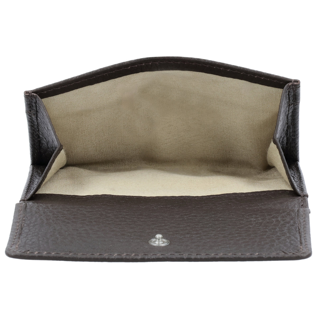 Lederbörse 10,5x9cm im Hochformat in Braun mit Druckknopf - leder-accessoires.com