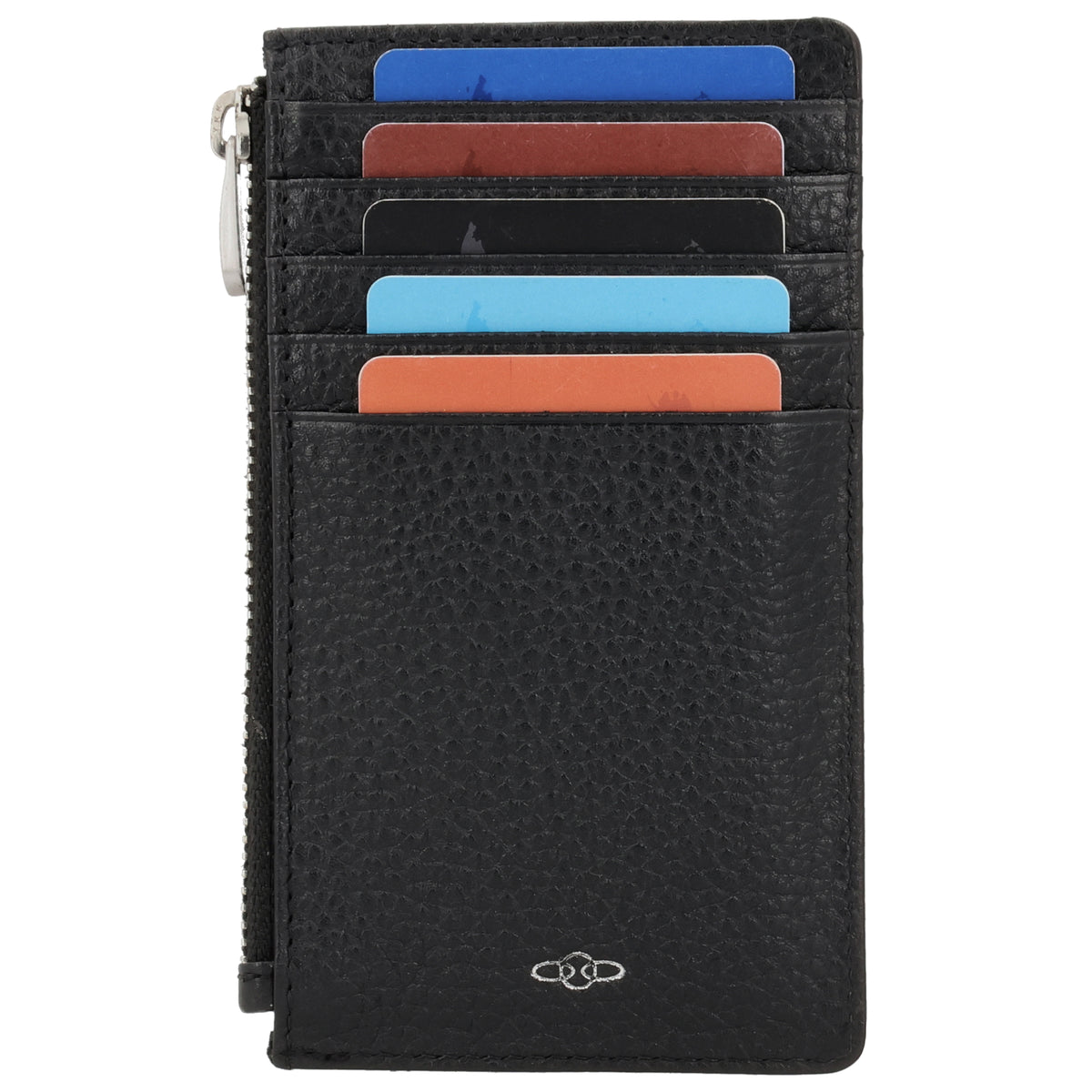 Karten-| Schlüsseletui 13,5x7,5cm in Schwarz mit Reißverschluss - leder-accessoires.com