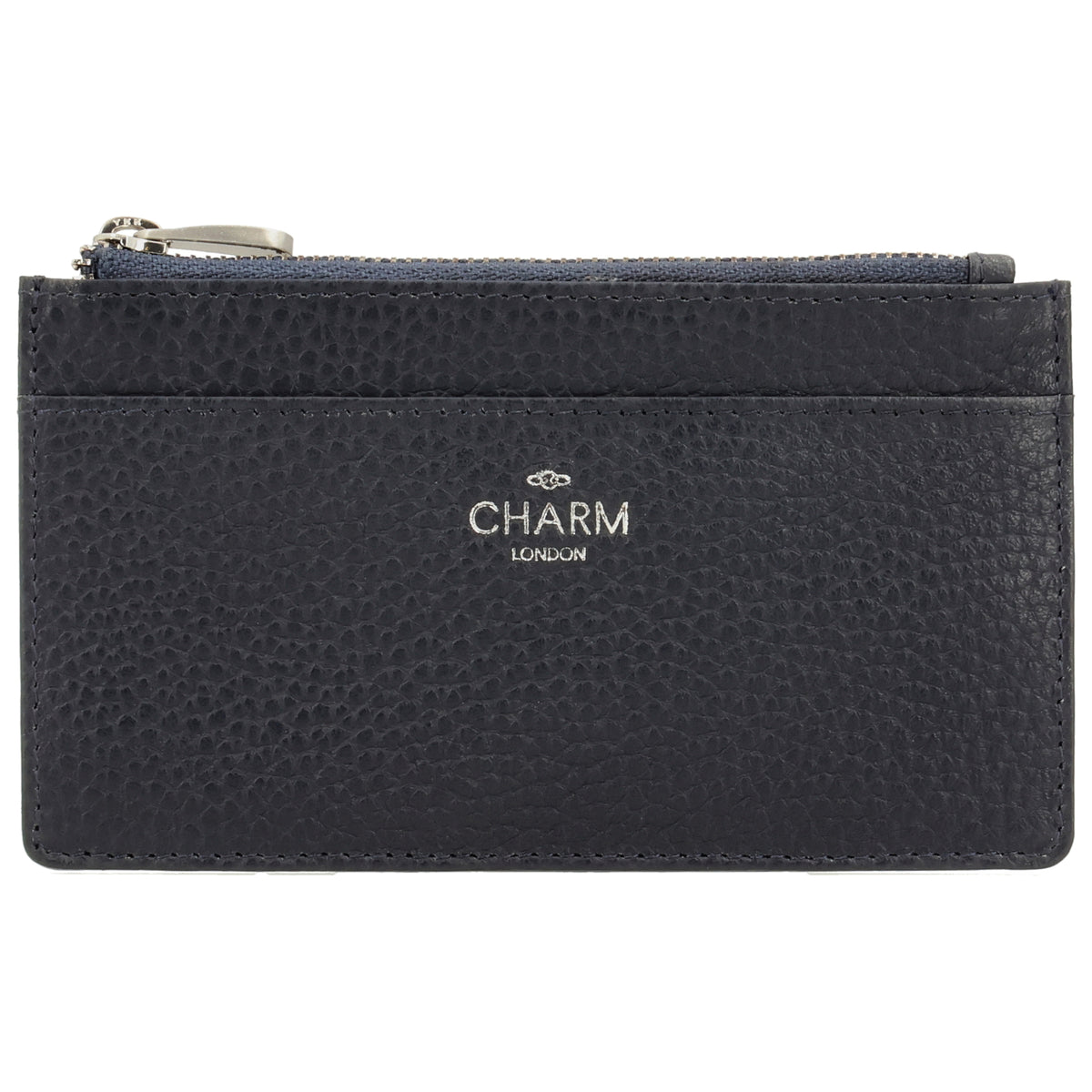 Karten-| Schlüsseletui 13,5x7,5cm in Blau mit Reißverschluss - leder-accessoires.com