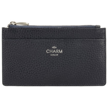Karten-| Schlüsseletui 13,5x7,5cm in Blau mit Reißverschluss - leder-accessoires.com