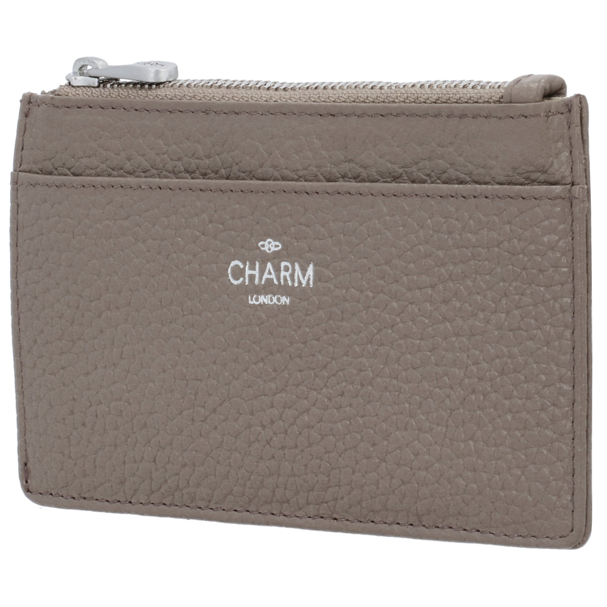 Karten-| Schlüsseletui 13,5x7,5cm in Taupe mit Reißverschluss - leder-accessoires.com