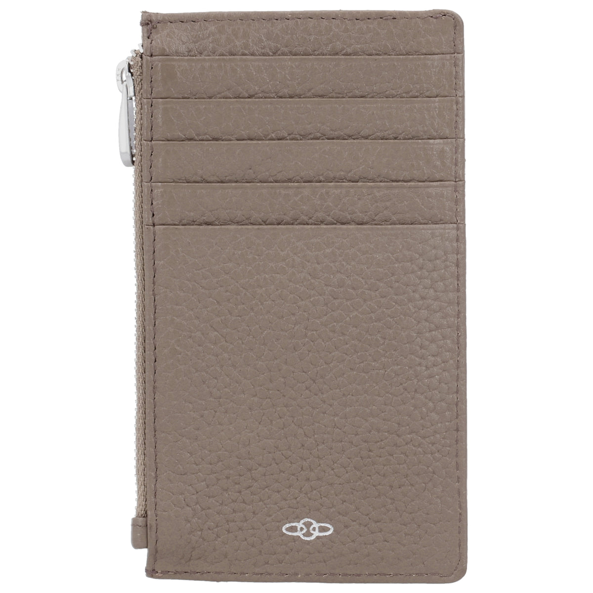 Karten-| Schlüsseletui 13,5x7,5cm in Taupe mit Reißverschluss - leder-accessoires.com