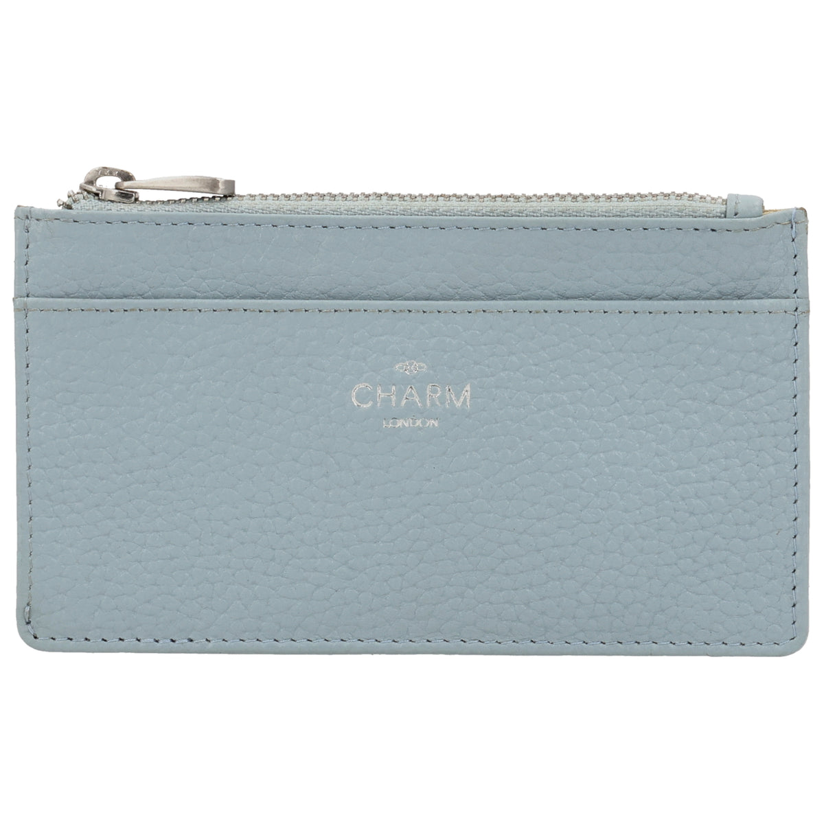 Karten-| Schlüsseletui 13,5x7,5cm in Hellblau mit Reißverschluss - leder-accessoires.com