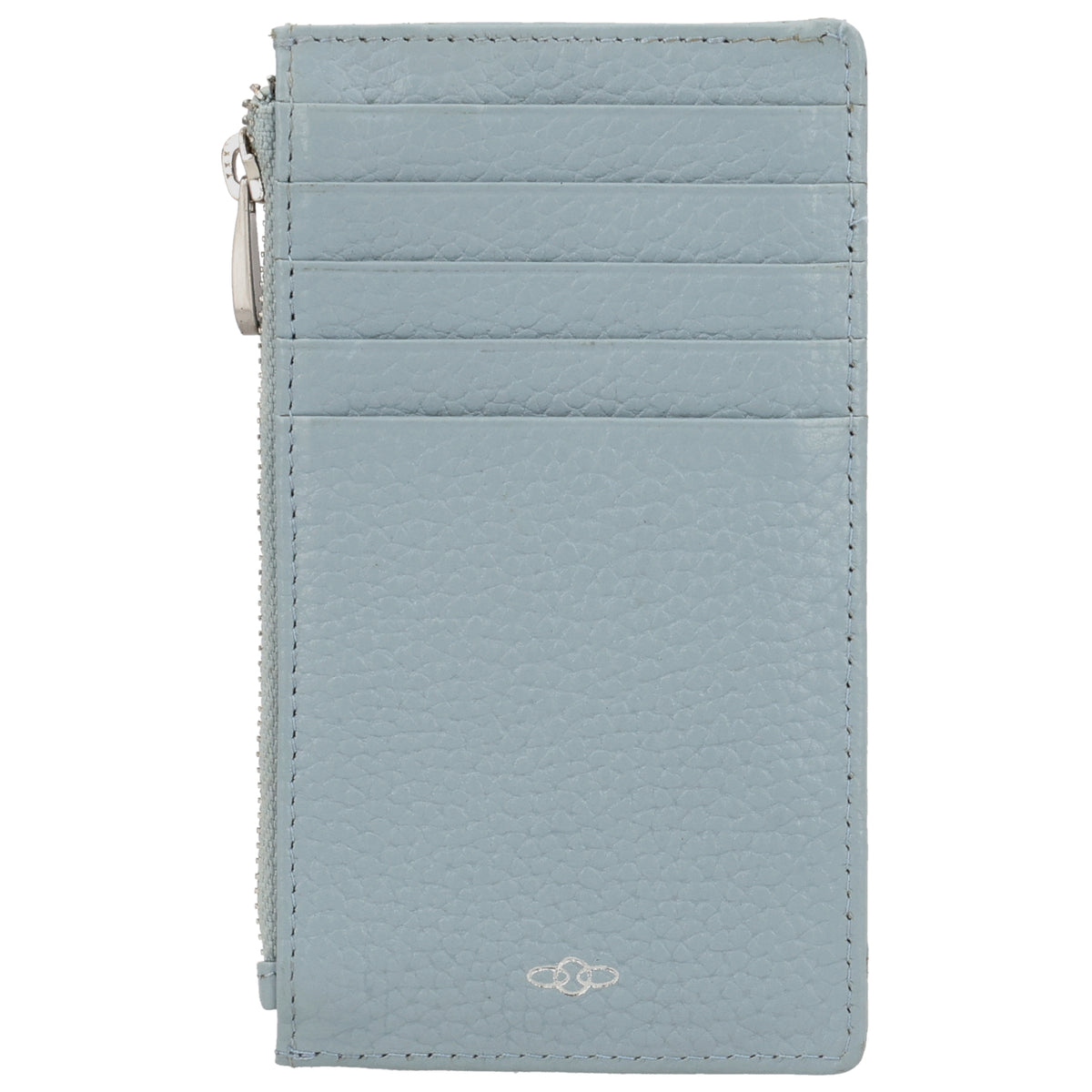 Karten-| Schlüsseletui 13,5x7,5cm in Hellblau mit Reißverschluss - leder-accessoires.com
