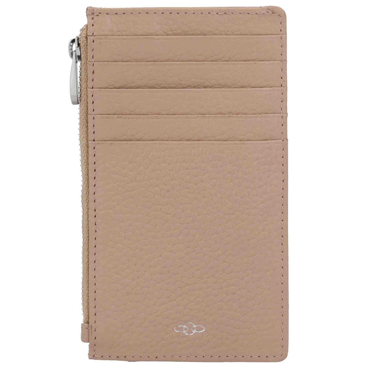 Karten-| Schlüsseletui 13,5x7,5cm in Altrosa mit Reißverschluss - leder-accessoires.com