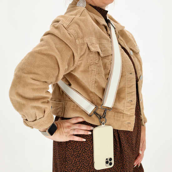 Taschenriemen Creme 140x40cm – Breiter verstellbarer Wechselriemen - leder-accessoires.com