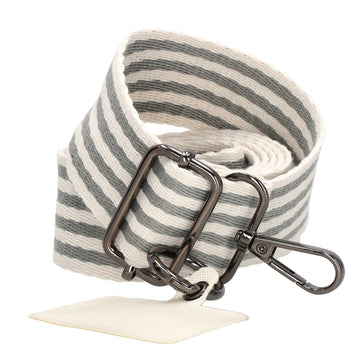 Taschenriemen|Wechselriemen 140cm in Grau|Weiß gestreift mit Karabiner - leder-accessoires.com