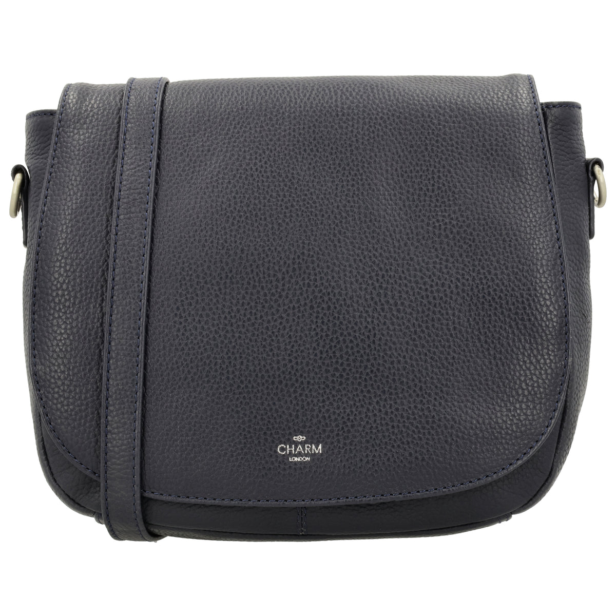 Satteltasche 25 x 22,5cm in Blau|Marine mit Überschlag und Reißverschluss - leder-accessoires.com