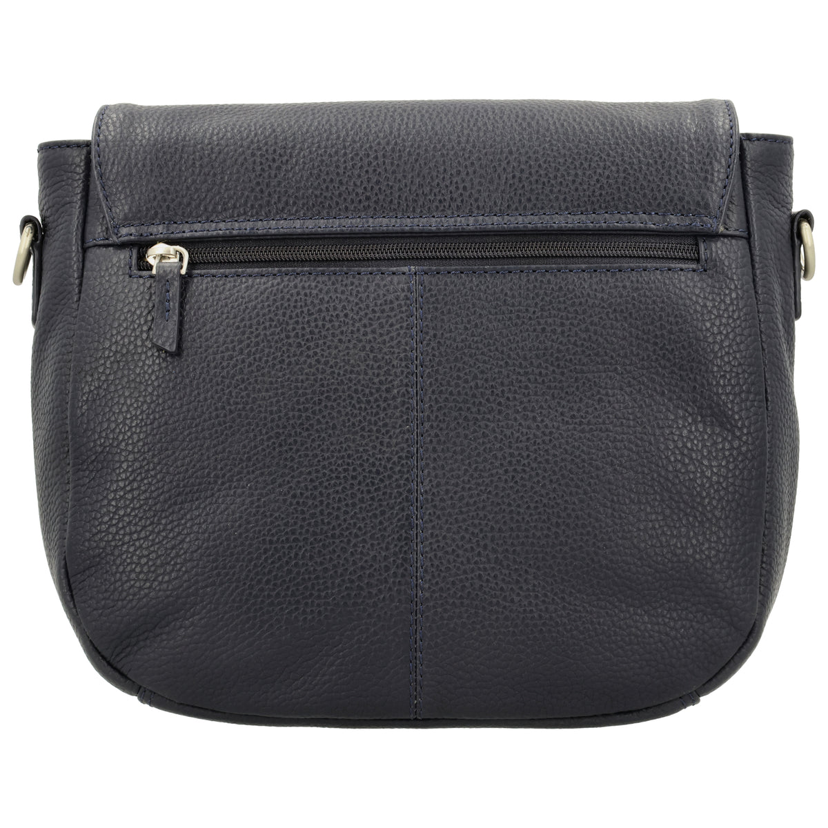 Satteltasche 25 x 22,5cm in Blau|Marine mit Überschlag und Reißverschluss - leder-accessoires.com