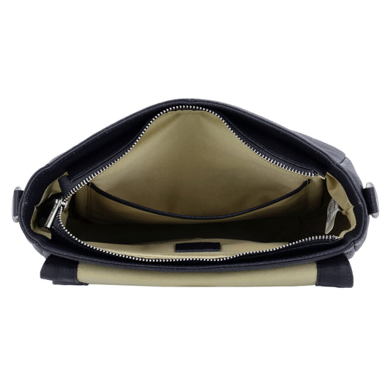 Satteltasche 25 x 22,5cm in Blau|Marine mit Überschlag und Reißverschluss - leder-accessoires.com