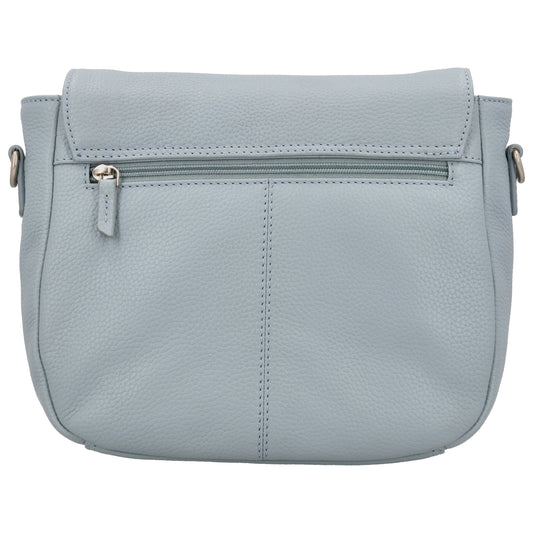Satteltasche 25 x 22,5cm in Hellblau mit Überschlag und Reißverschluss - leder-accessoires.com