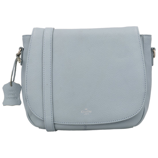 Satteltasche 25 x 22,5cm in Hellblau mit Überschlag und Reißverschluss - leder-accessoires.com