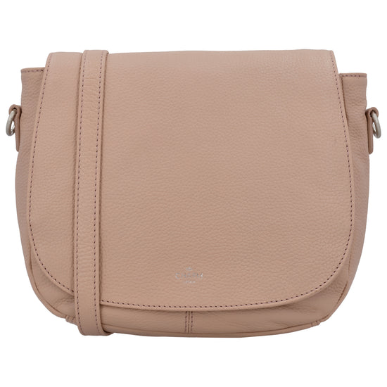 Satteltasche 25 x 22,5cm in Altrosa mit Überschlag und Reißverschluss - leder-accessoires.com
