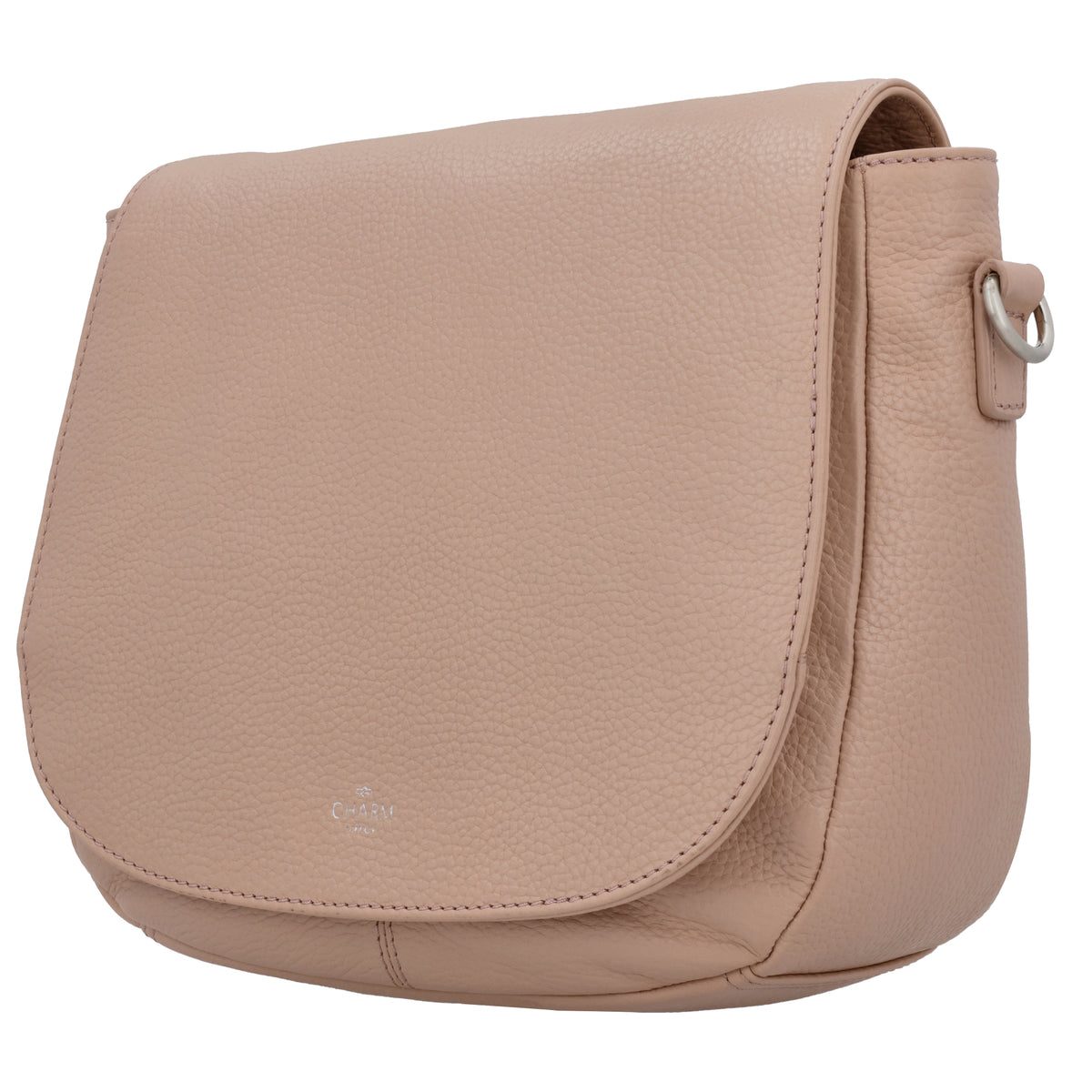 Satteltasche 25 x 22,5cm in Altrosa mit Überschlag und Reißverschluss - leder-accessoires.com