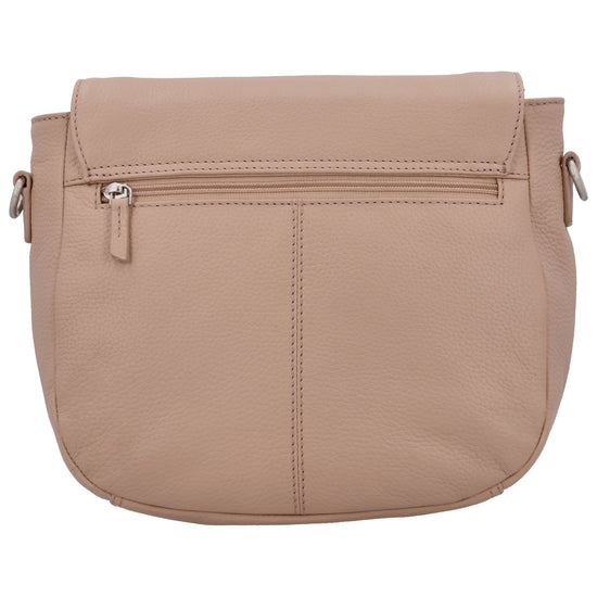 Satteltasche 25 x 22,5cm in Altrosa mit Überschlag und Reißverschluss - leder-accessoires.com