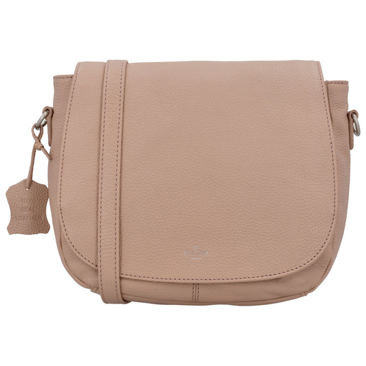 Satteltasche 25 x 22,5cm in Altrosa mit Überschlag und Reißverschluss - leder-accessoires.com