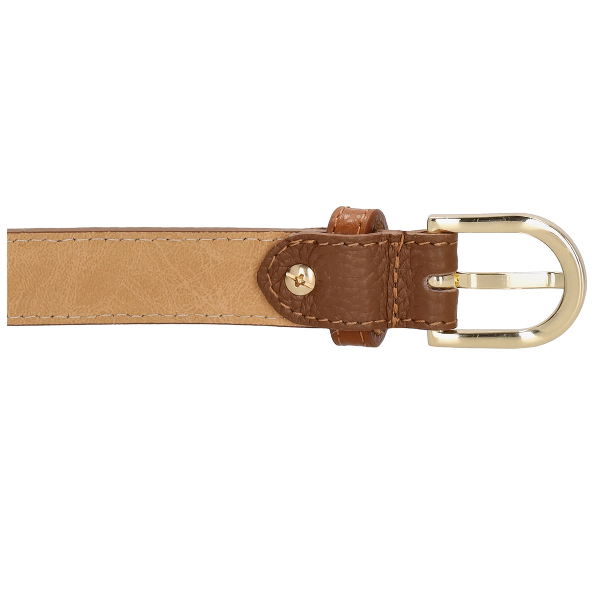 Brauner Ledergürtel 2cm mit goldener Schnalle, individuell kürzbar - leder-accessoires.com