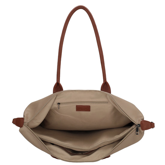 Brauner Shopper 51x33cm mit Laptopfach 15,6 Zoll - leder-accessoires.com