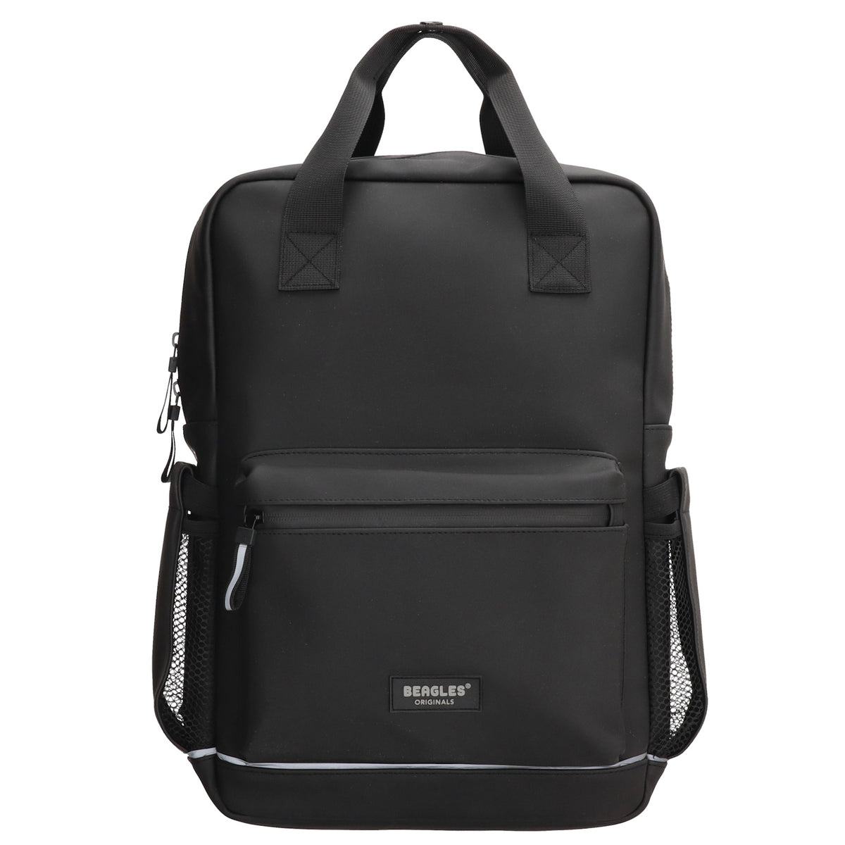 Schul-| Businessrucksack 40 x 37cm wasserabweisend in Schwarz mit Reißverschluss - leder-accessoires.com