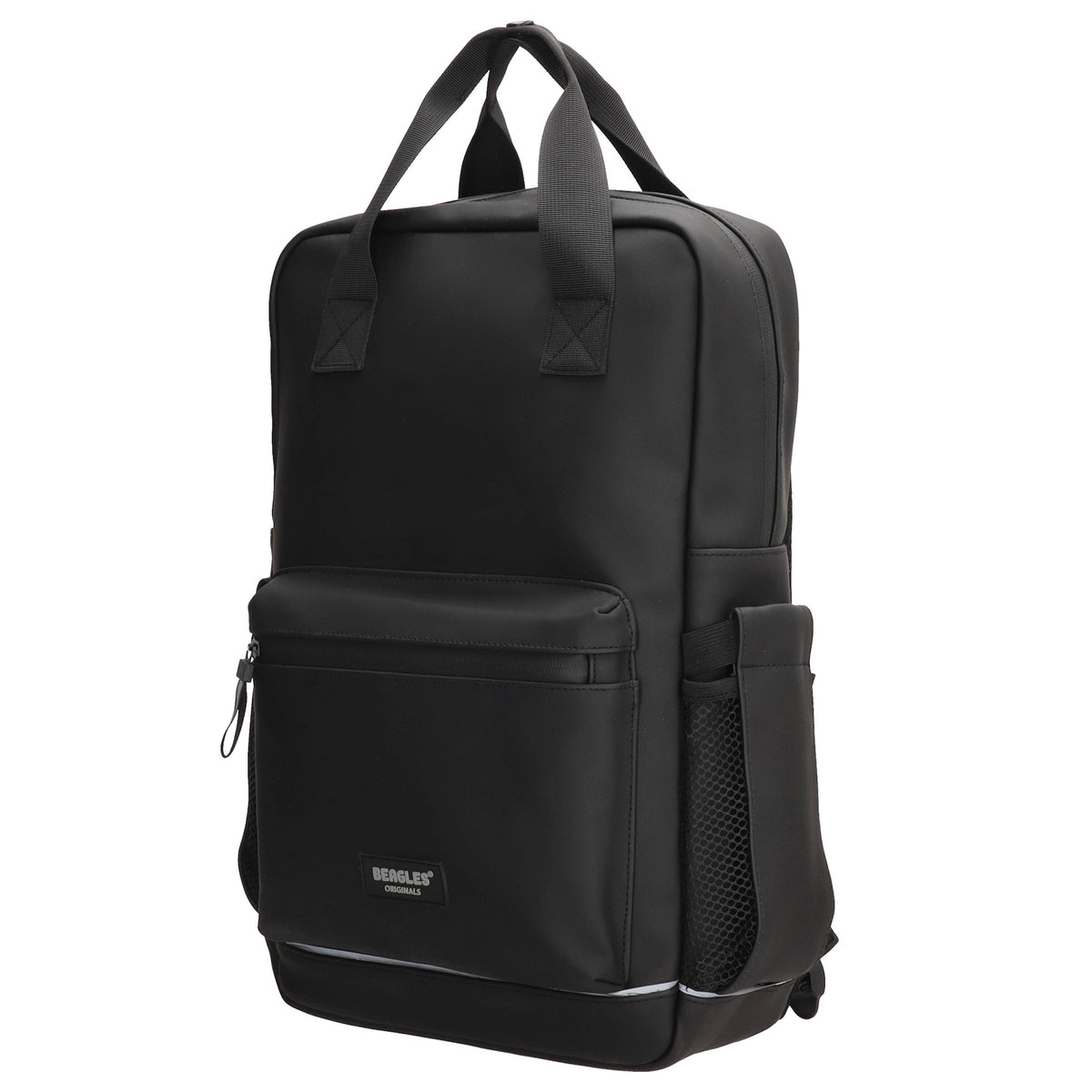 Schul-| Businessrucksack 40 x 37cm wasserabweisend in Schwarz mit Reißverschluss - leder-accessoires.com