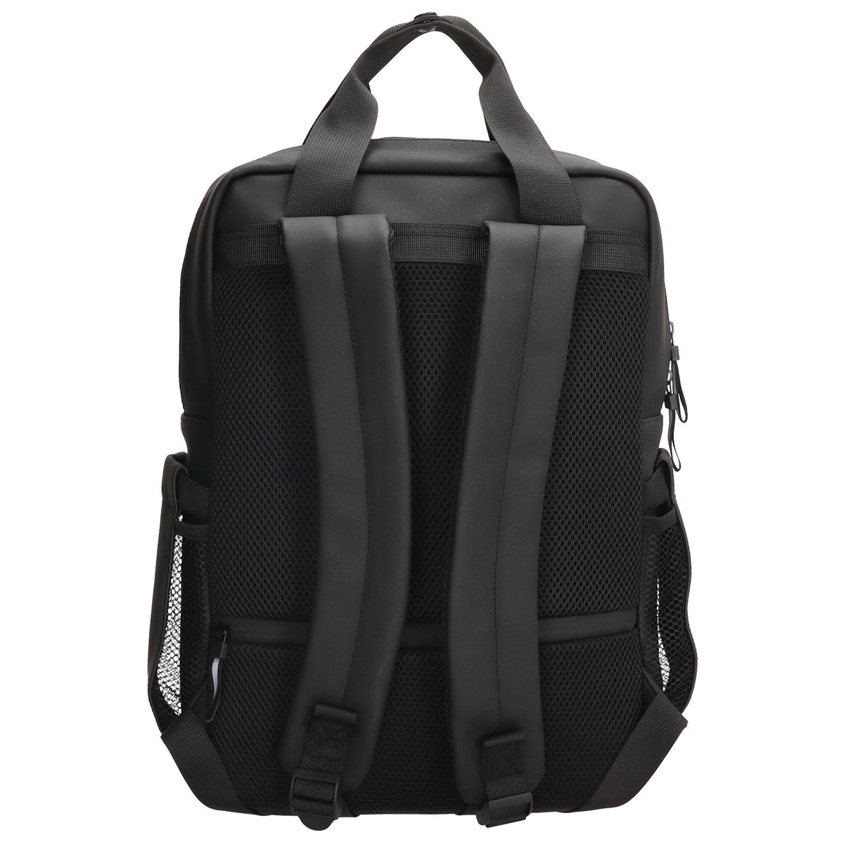 Schul-| Businessrucksack 40 x 37cm wasserabweisend in Schwarz mit Reißverschluss - leder-accessoires.com
