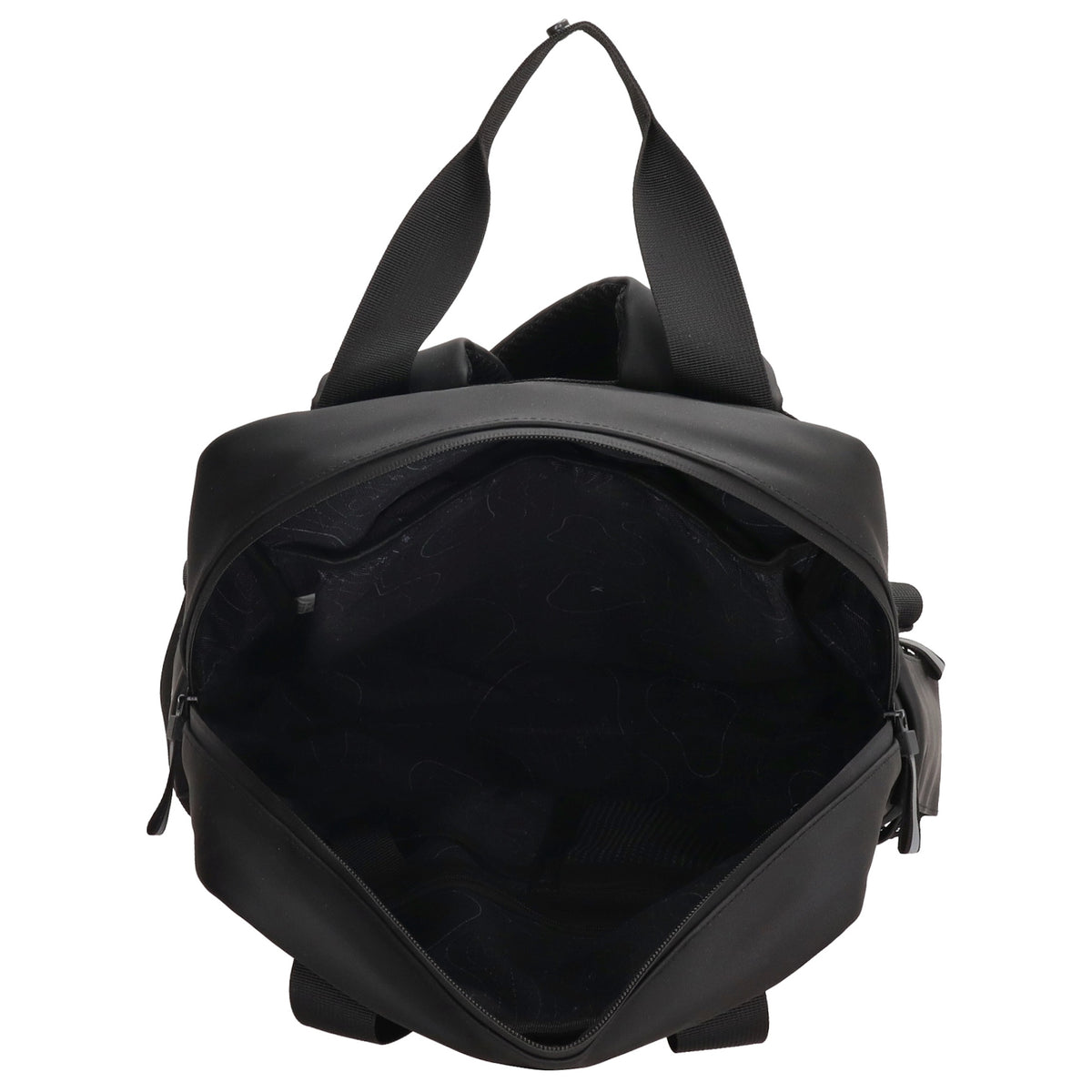 Schul-| Businessrucksack 40 x 37cm wasserabweisend in Schwarz mit Reißverschluss - leder-accessoires.com