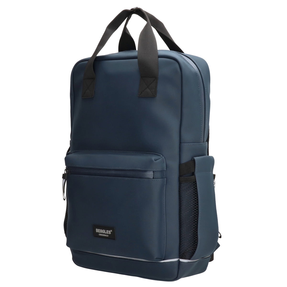 Schul-| Businessrucksack 40 x 37cm wasserabweisend in Blau mit Reißverschluss - leder-accessoires.com