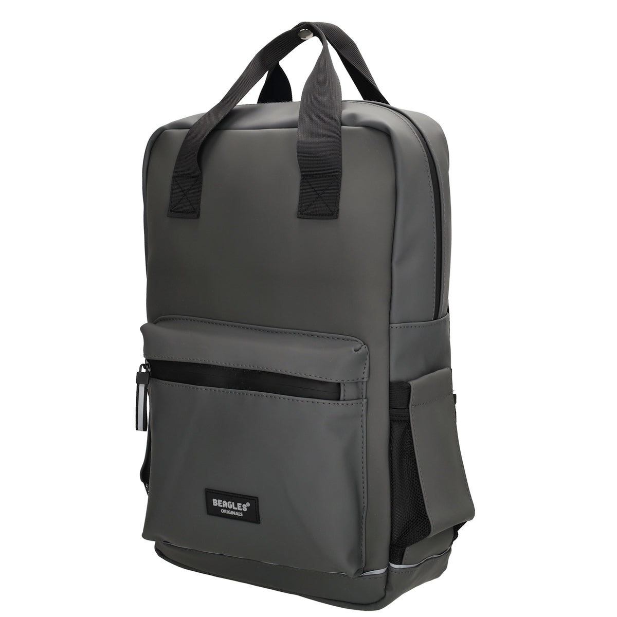 Schul-| Businessrucksack 40 x 37cm wasserabweisend in Anthrazit mit Reißverschluss - leder-accessoires.com