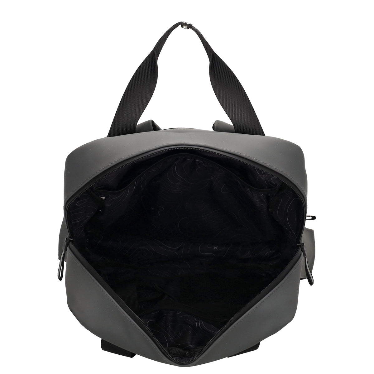 Schul-| Businessrucksack 40 x 37cm wasserabweisend in Anthrazit mit Reißverschluss - leder-accessoires.com
