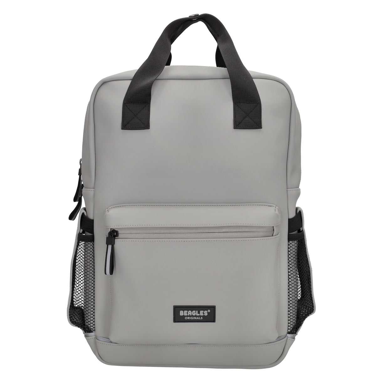 Schul-| Businessrucksack 40 x 37cm wasserabweisend in Hellgrau mit Reißverschluss - leder-accessoires.com