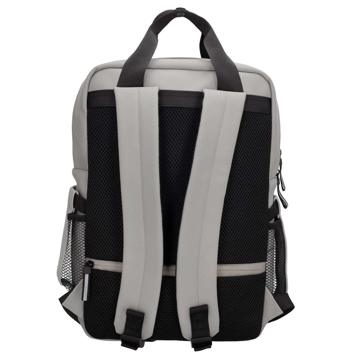 Schul-| Businessrucksack 40 x 37cm wasserabweisend in Hellgrau mit Reißverschluss - leder-accessoires.com