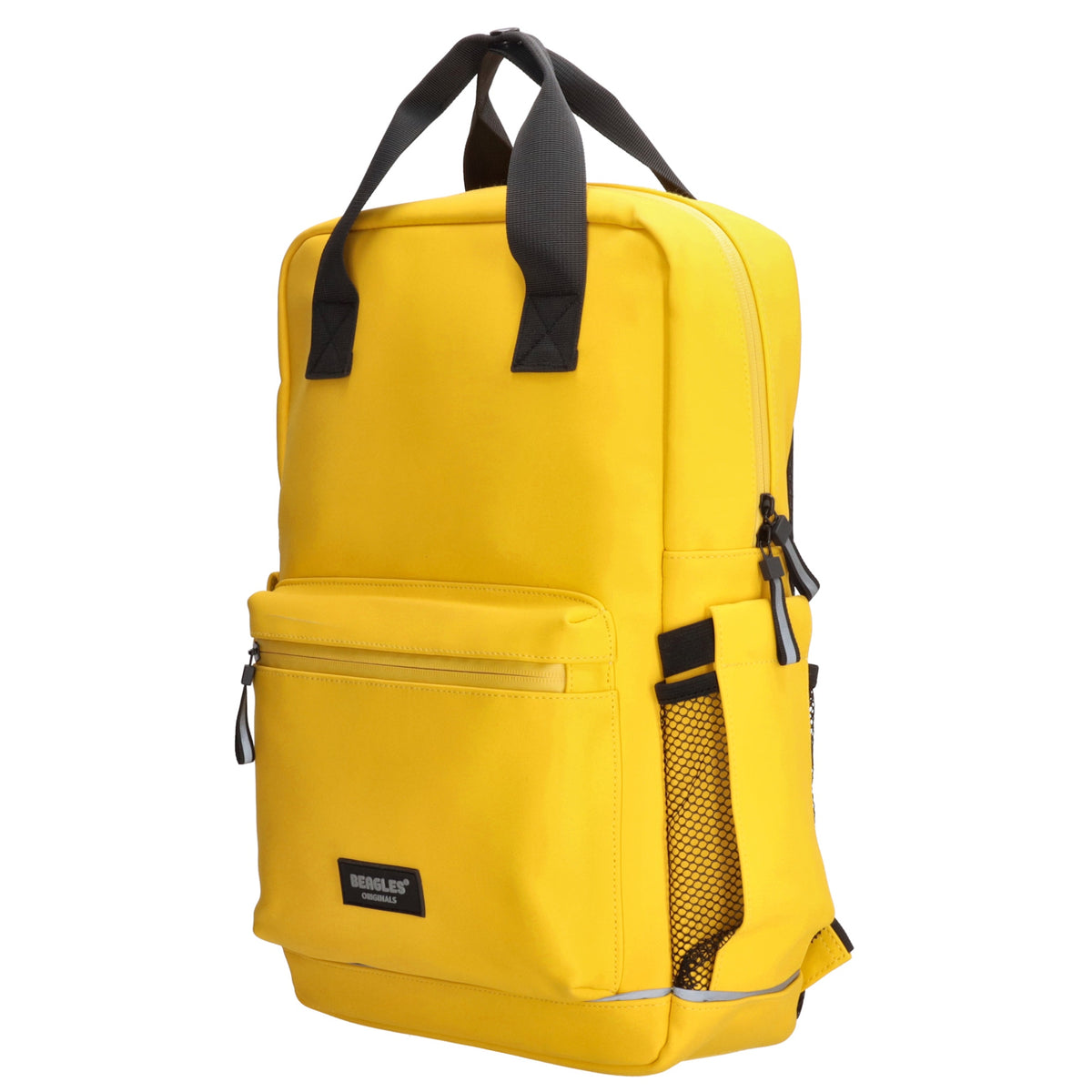 Schul-| Businessrucksack 40 x 37cm wasserabweisend in Gelb mit Reißverschluss - leder-accessoires.com
