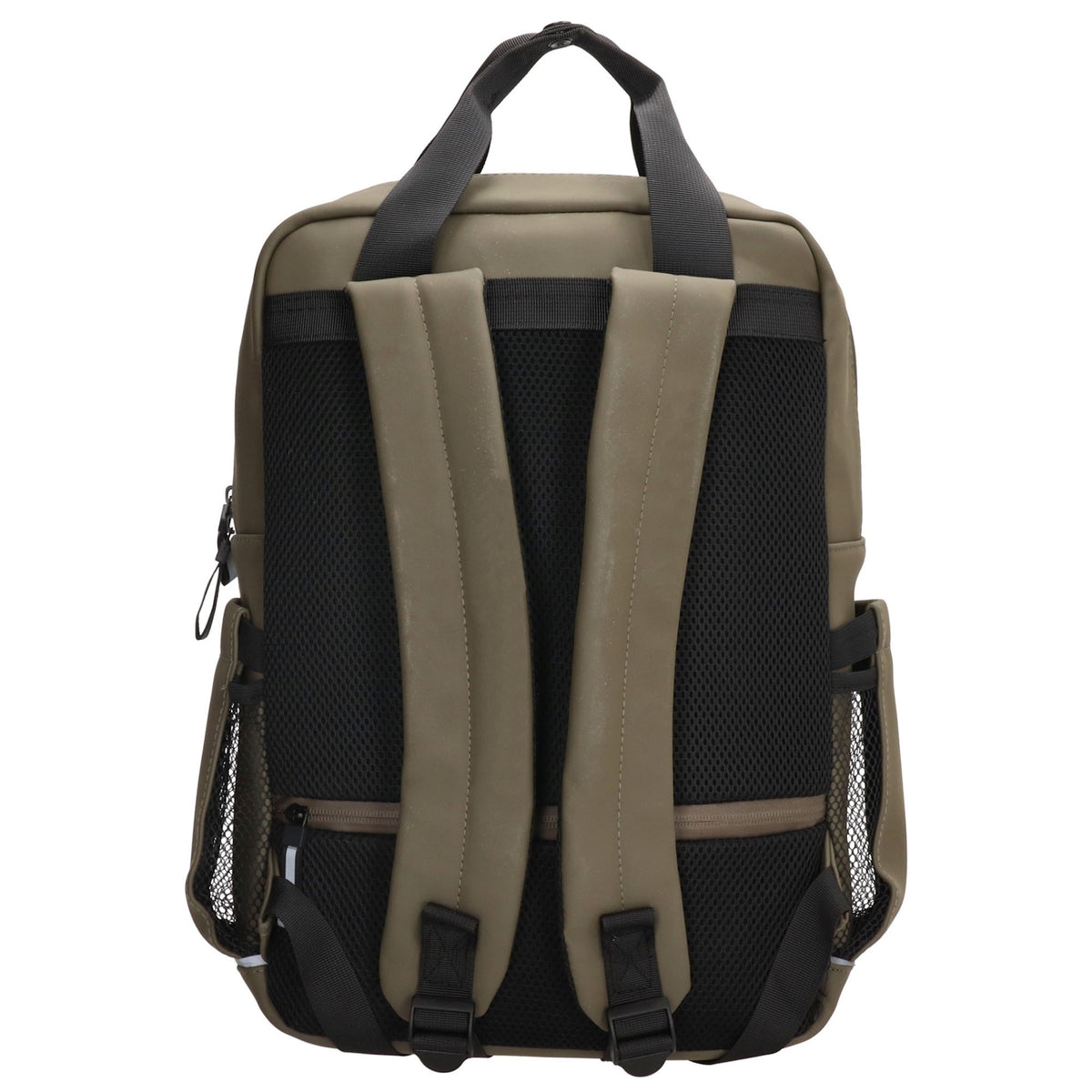Schul-| Businessrucksack 40 x 37cm wasserabweisend in Olivgrün mit Reißverschluss - leder-accessoires.com